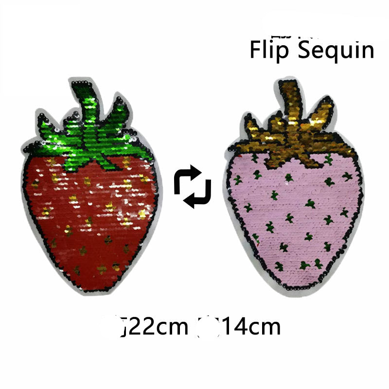 Wholesale Watermelon Sequin Flip Patch Strawberry Flip Sequin Patch